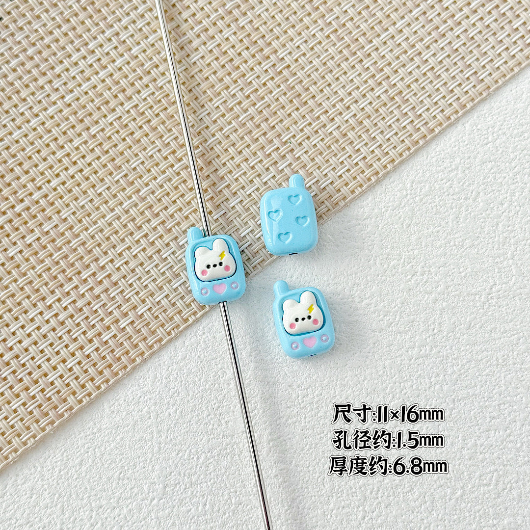 Painted Metal Beads 16mm Enamel Baking Phone & Yogurt Box 10pcs 6