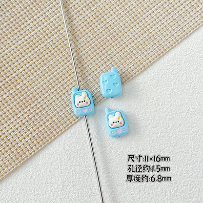 Painted Metal Beads 16mm Enamel Baking Phone & Yogurt Box 10pcs 6