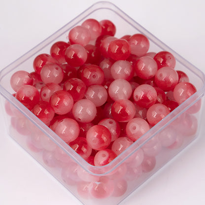 Crackle Round Glass Beads 10mm Dual Color Gradient Mix 50pcs 13