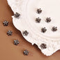 Alloy Flower Spacer Beads 6mm Five Petal Tibetan Silver Tone 100pcs 5