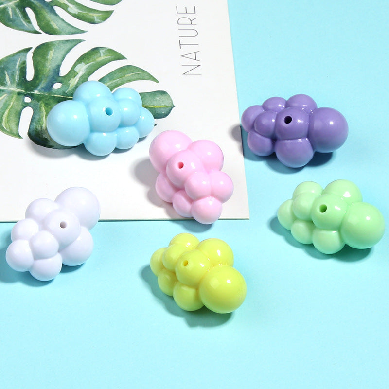 Pastel Cloud Acrylic Beads 22x32mm Smooth Rounded Shapes 5pcs 3