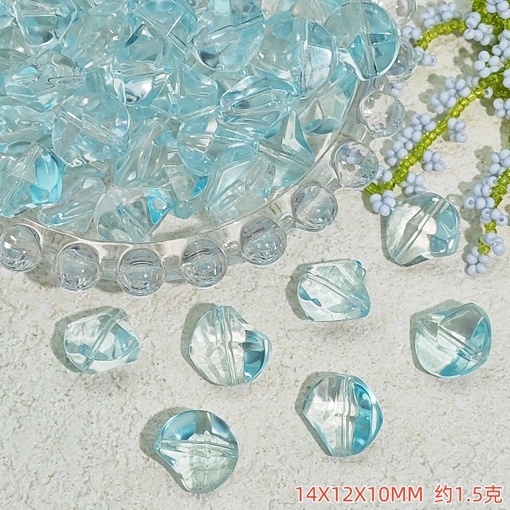 Irregular Moonstone Glass Beads 14mm Clear Pastel Mixed Colors 50pcs 12