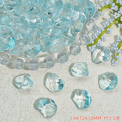 Irregular Moonstone Glass Beads 14mm Clear Pastel Mixed Colors 50pcs 12