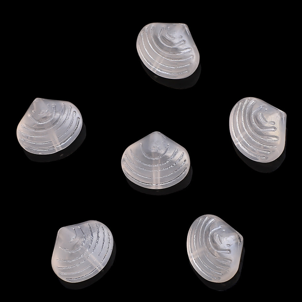 Electroplated Spiral Shell Glass Beads 14mm Iridescent Colors 30pcs 7