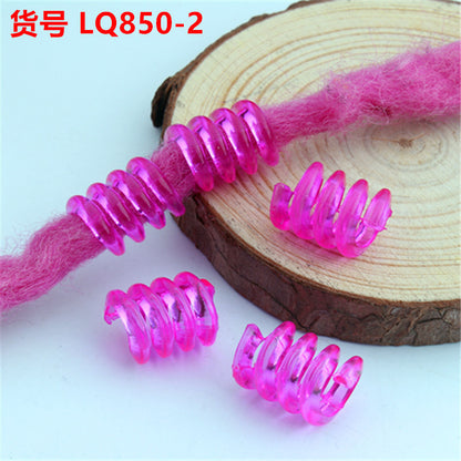 Spring Shaped Acrylic Beads 12x18mm Colorful Transparent Plastic 100pcs 7