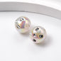 Plated Round Acrylic Beads 16mm UV Rhinestone Embedded 50pcs 6