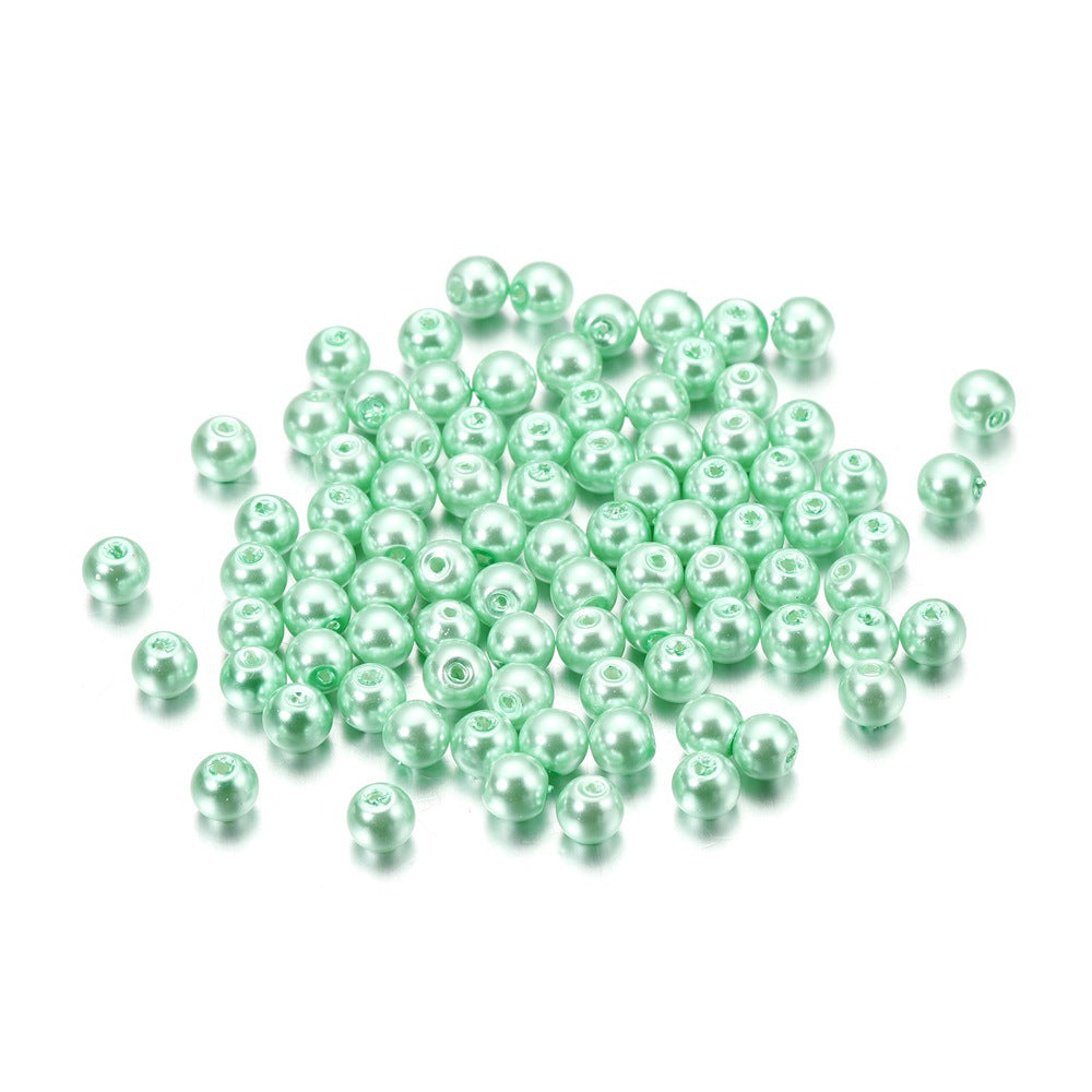 Pearl Glass Beads 8mm Imitation Smooth Glossy Mixed Colors 100pcs 38
