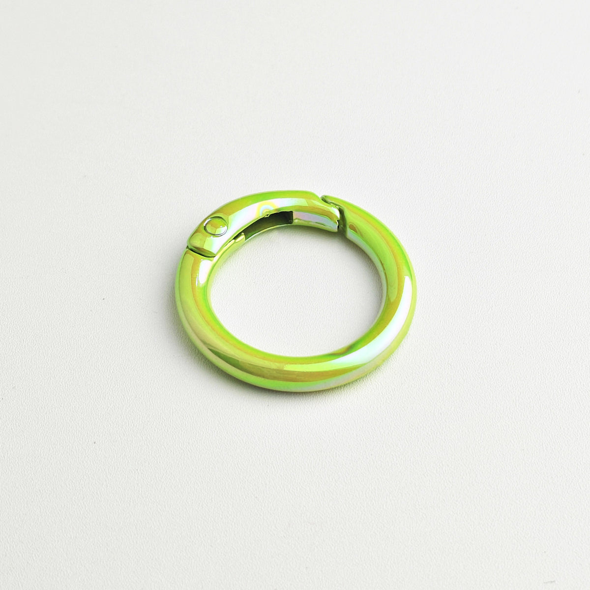 Alloy Iridescent Plating Spring Key Rings 20mm and 25mm 10pcs 13