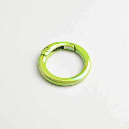 Alloy Iridescent Plating Spring Key Rings 20mm and 25mm 10pcs 13