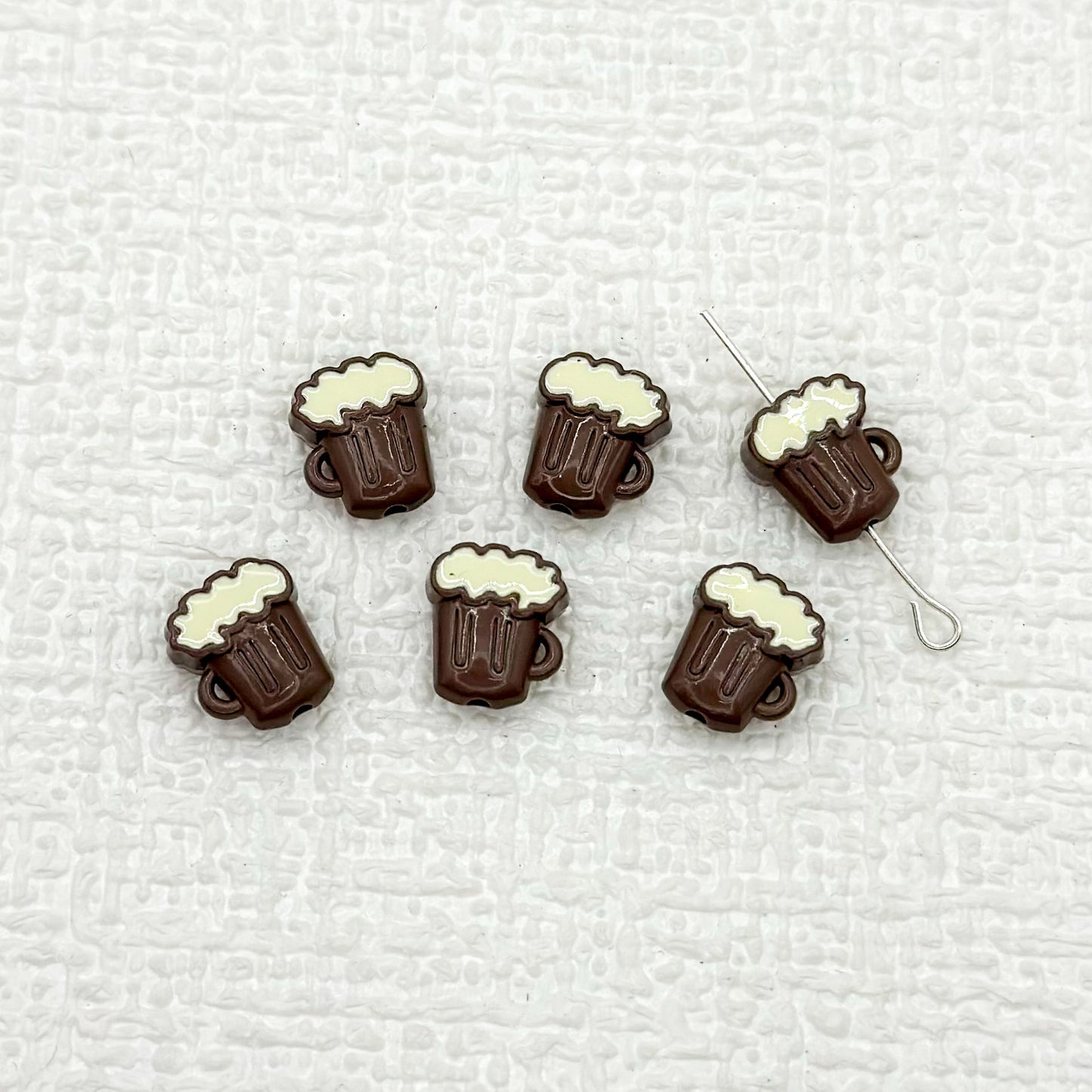 Beer Cup Metal Beads 11mm Hand Painted Enamel Alloy 10pcs 19
