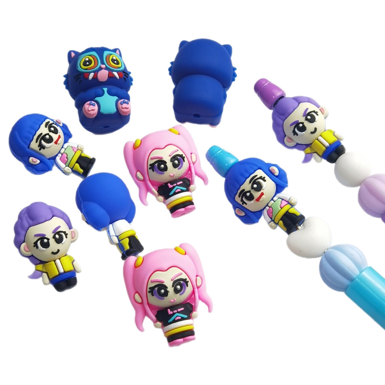 Silicone 3D Focal Beads Witch Hunter Holding Styling Elements 20pcs 4