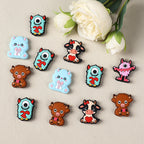 Silicone Focal Beads Valentine'S Day Monster Holding Heart 20pcs 2