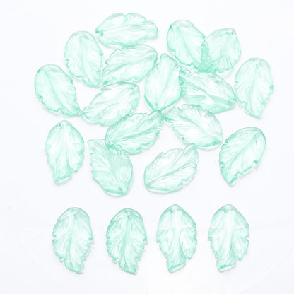 Czech Glass Beads Feather Leaf 17x28mm Gradual Color Change 20pcs 28