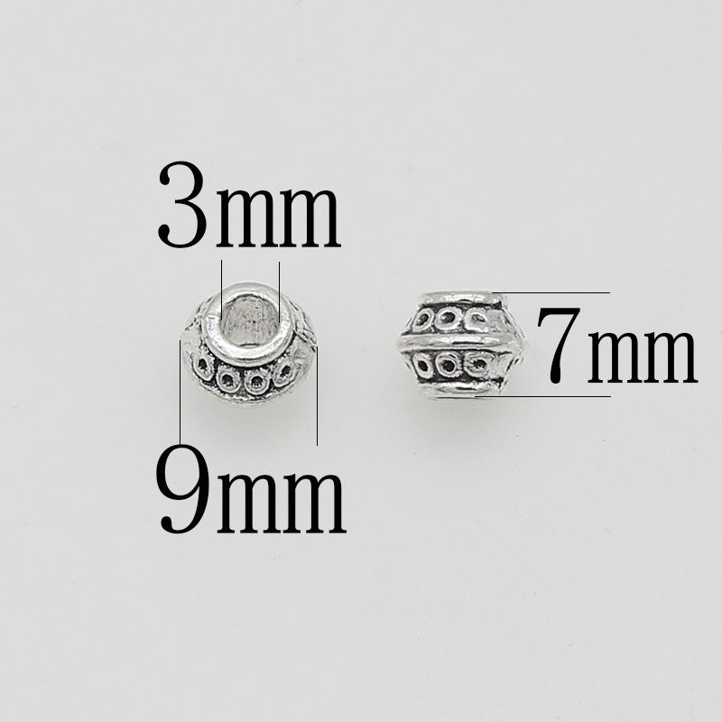 Alloy Circular Pattern Spacer Beads 9mm Large Hole 1pc 6