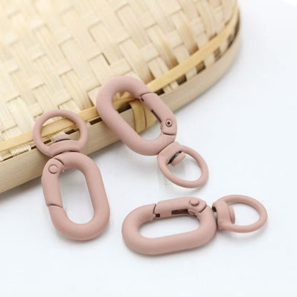 Rubberized Morandi Color Zinc Alloy Swivel Buckle Keychain Clasps 20pcs 9