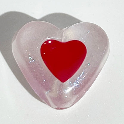 Glow Heart Acrylic Beads 15mm Two-Color Glow In The Dark 50pcs 11
