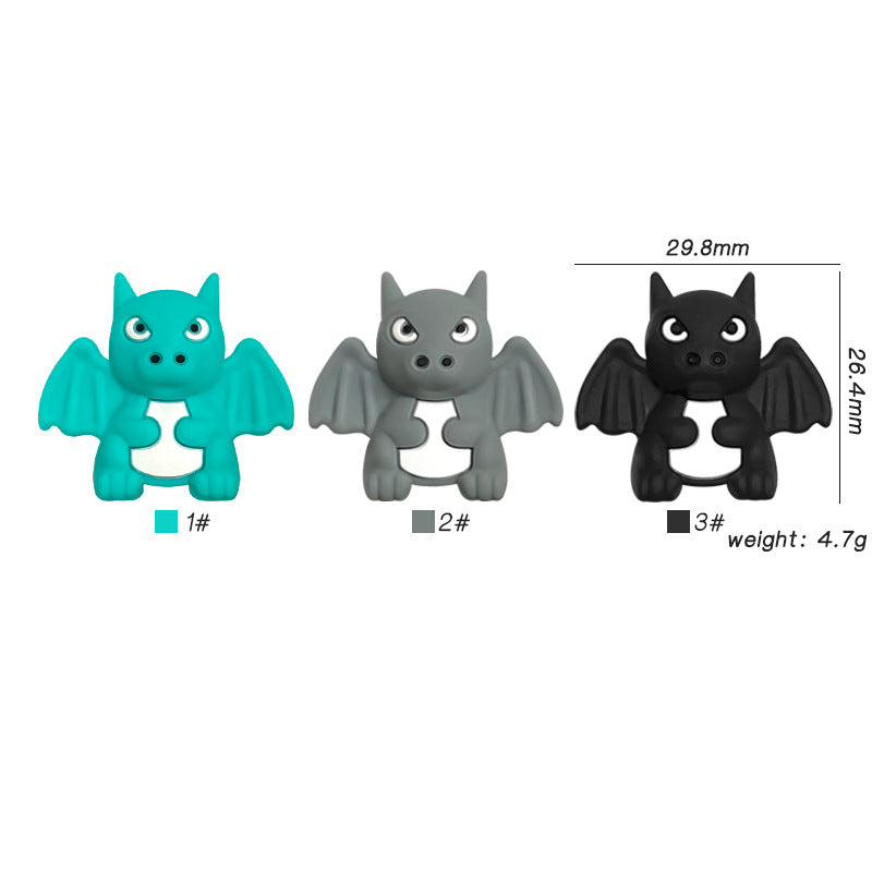 Silicone 3D Focal Beads Small Dragon Detailed Wings 20pcs 3
