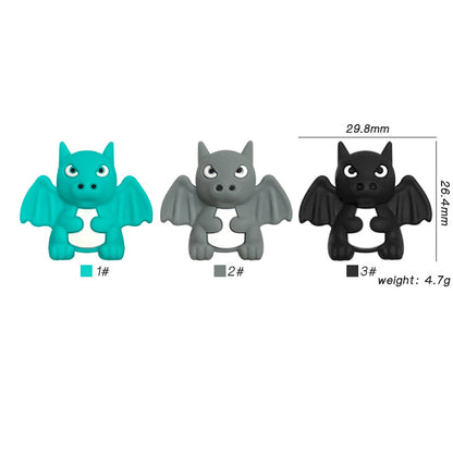 Silicone 3D Focal Beads Small Dragon Detailed Wings 20pcs 3