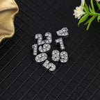Chunky Number Metal Beads 8mm Rhinestone Embeded 50pcs 2