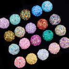 Glitter Bubblegum Beads 20mm Powder Coated Multicolor Round 20pcs 3