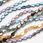 Electroplated Melon Seed Glass Beads 8mm 11mm Teardrop Iridescent 30pcs