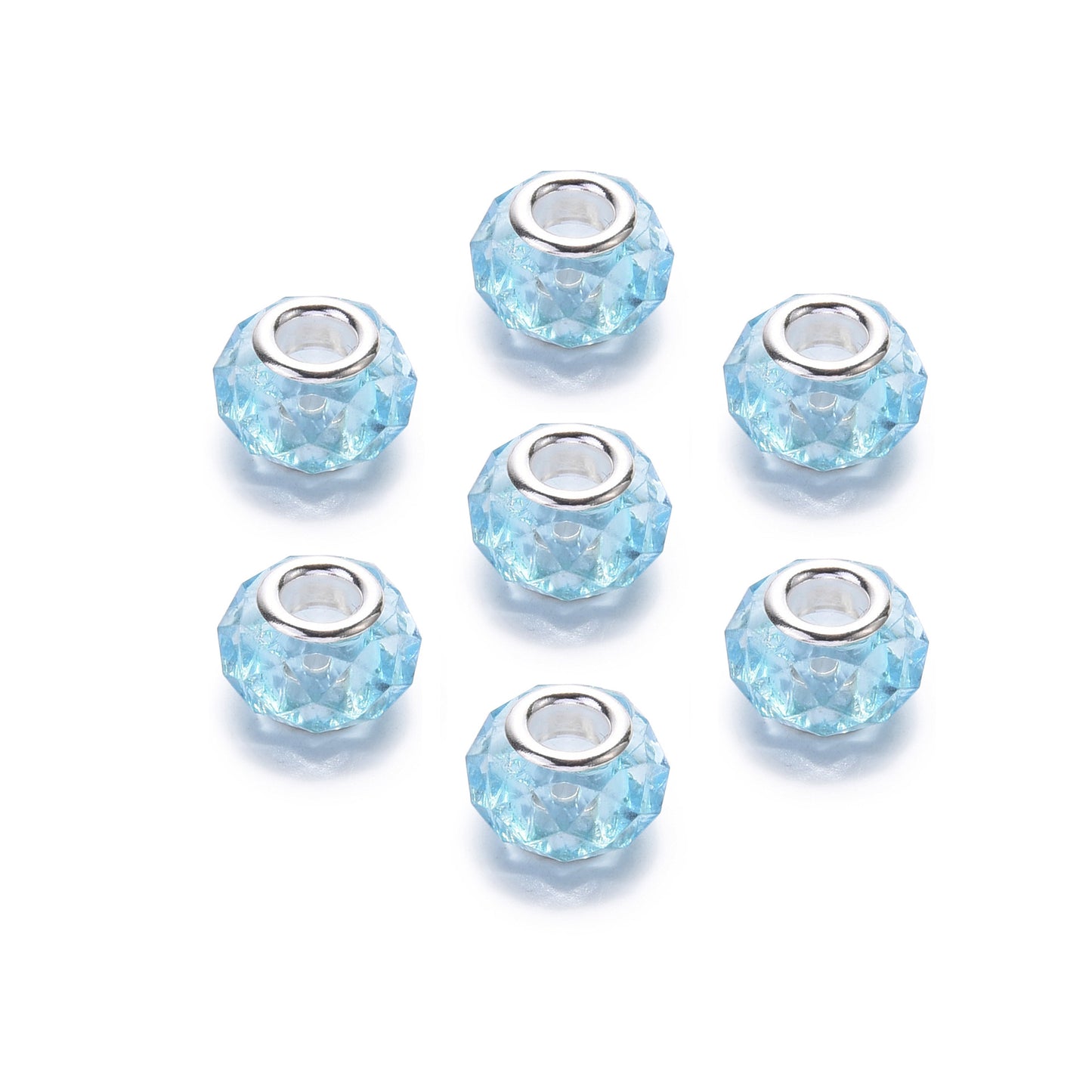 Acrylic Spacer Beads 14mm Imitation Crystal Large Hole 30pcs 21