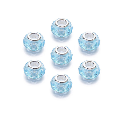 Acrylic Spacer Beads 14mm Imitation Crystal Large Hole 30pcs 21