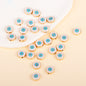 Irregular Shaped Metal Beads Double-Sided Enamel Evil Eye 20pcs 32