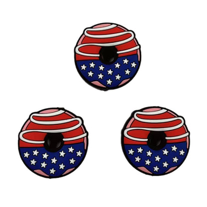 Silicone Focal Beads Independent Day US Flag Cowboy Boots Hearts 20pcs 6