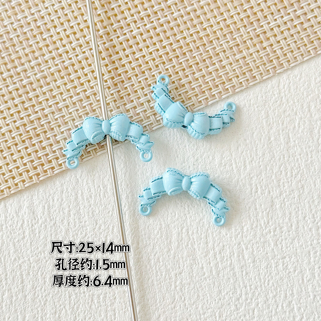 Bow and Skateboard Metal Beads 25mm 19mm Baking Painted Alloy 20pcs 6