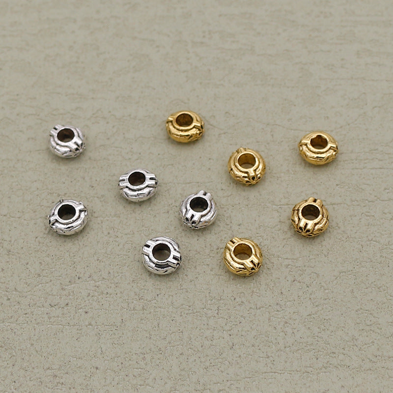 Alloy Flower Spacer Beads 6mm Tibetan Style 100pcs 6