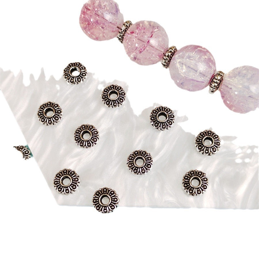 Alloy Floral Pattern Spacer Beads 5mm Double-Sided Tibetan 100pcs 5