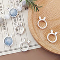 Bunny Ear Metal Beads Frame 17mm Polished Zinc Alloy 30pcs 2