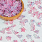 Gradient Five-Petal Flower Glass Beads 10x12mm Translucent Mixed Colors 50pcs 9
