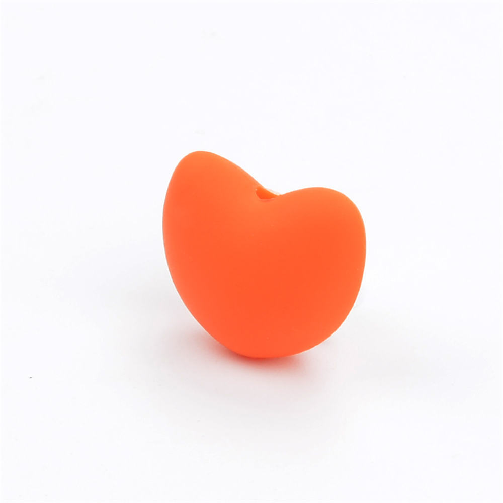 Heart Shaped Silicone Beads 21x30mm Soft Matte Finish 20pcs 10