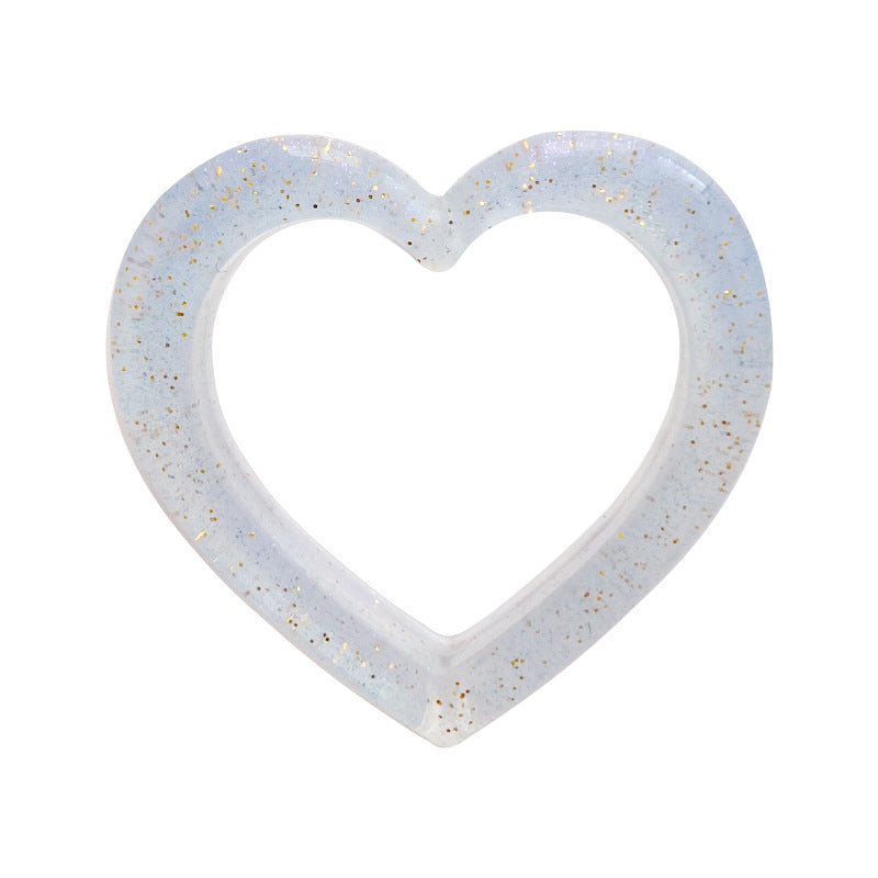 Circle Love Glitter Silicone Focal Beads Glitter Design 10pcs 5
