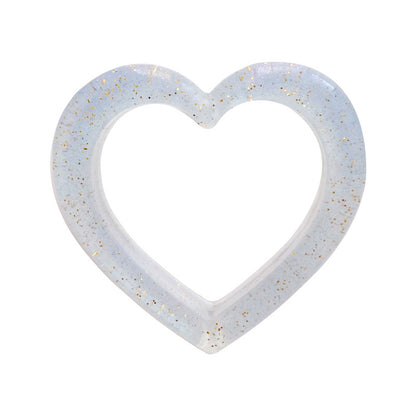 Circle Love Glitter Silicone Focal Beads Glitter Design 10pcs 5