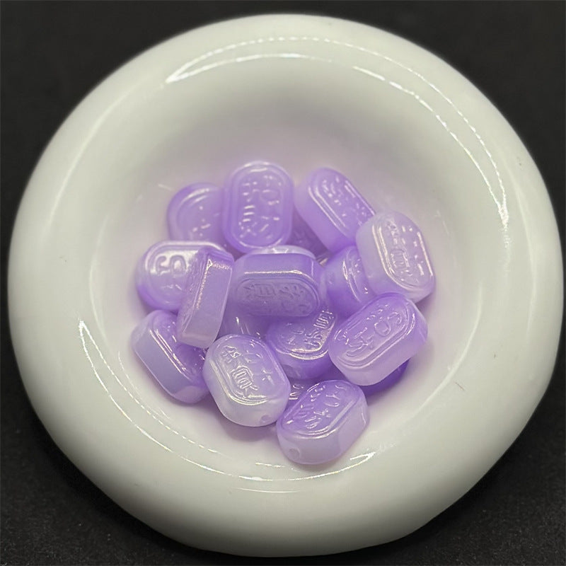 Imitation Jade Czech Glass Beads 13x18mm Pastel Colors 100pcs 8
