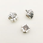 Plant Series Metal Beads Large Hole Antique Silver Tone 30pcs 3