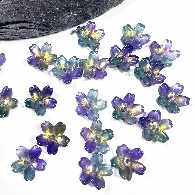 Czech Glass Beads Cherry Blossom 10mm Iridescent Pastel 50pcs 8