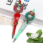 Plating Christmas Wreath Acrylic Beads 39mm Glossy Mixed Colors 15pcs 2
