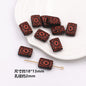 Painted Acrylic Beads Black Red Series Carved Patterns 100pcs 13