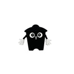 Silicone 3D Focal Beads Black Trash Can Glossy Finish Playful Eyes 6