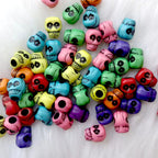 Colored Skull Acrylic Beads 14mm Large Holes 5pcs 2