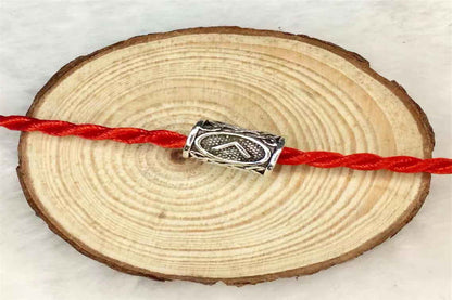 Tube Metal Beads Viking Note Patterned Silver Tone 100pcs 19
