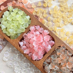 Vintage Lily-Shaped Glass Beads 8x12mm Pastel Translucent 30pcs 3