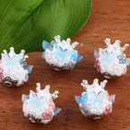 Rhinestone Flower Clay Beads 20mm Crown Butterfly Pastel Colors 5pcs
