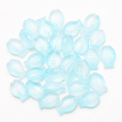 Electroplated Small Fish Glass Beads 10x14mm Translucent 30pcs 31