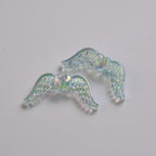 UV Plating Heart-Shaped Wings Acrylic Beads 34x15mm Transparent Mixed 50pcs 3