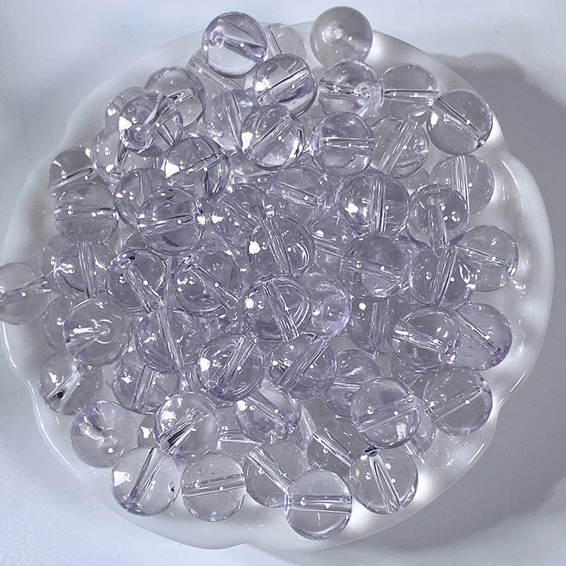 Transparent Glass Beads 10mm Soft Pastel Glossy Finish 100pcs 7